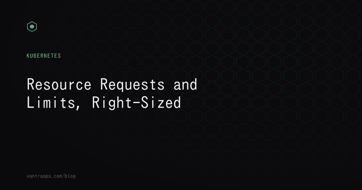 Abstract Kubernetes hexagon node icon representing resource sizing