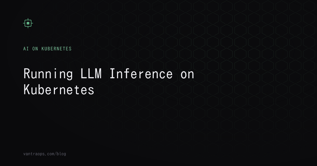 Abstract chip and circuit icon representing LLM inference on Kubernetes